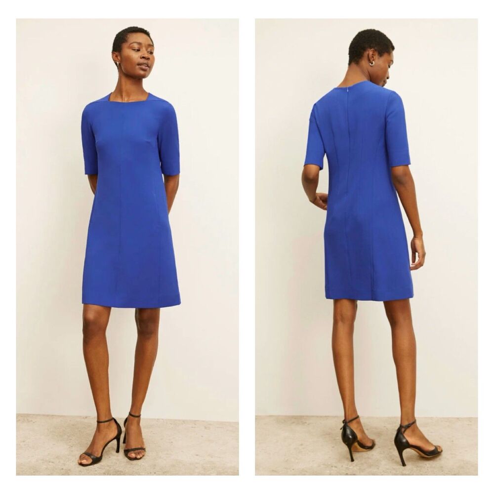 MM LAFLEUR The Emily Dress Cobalt Blue A-Line Pockets, Sz 4